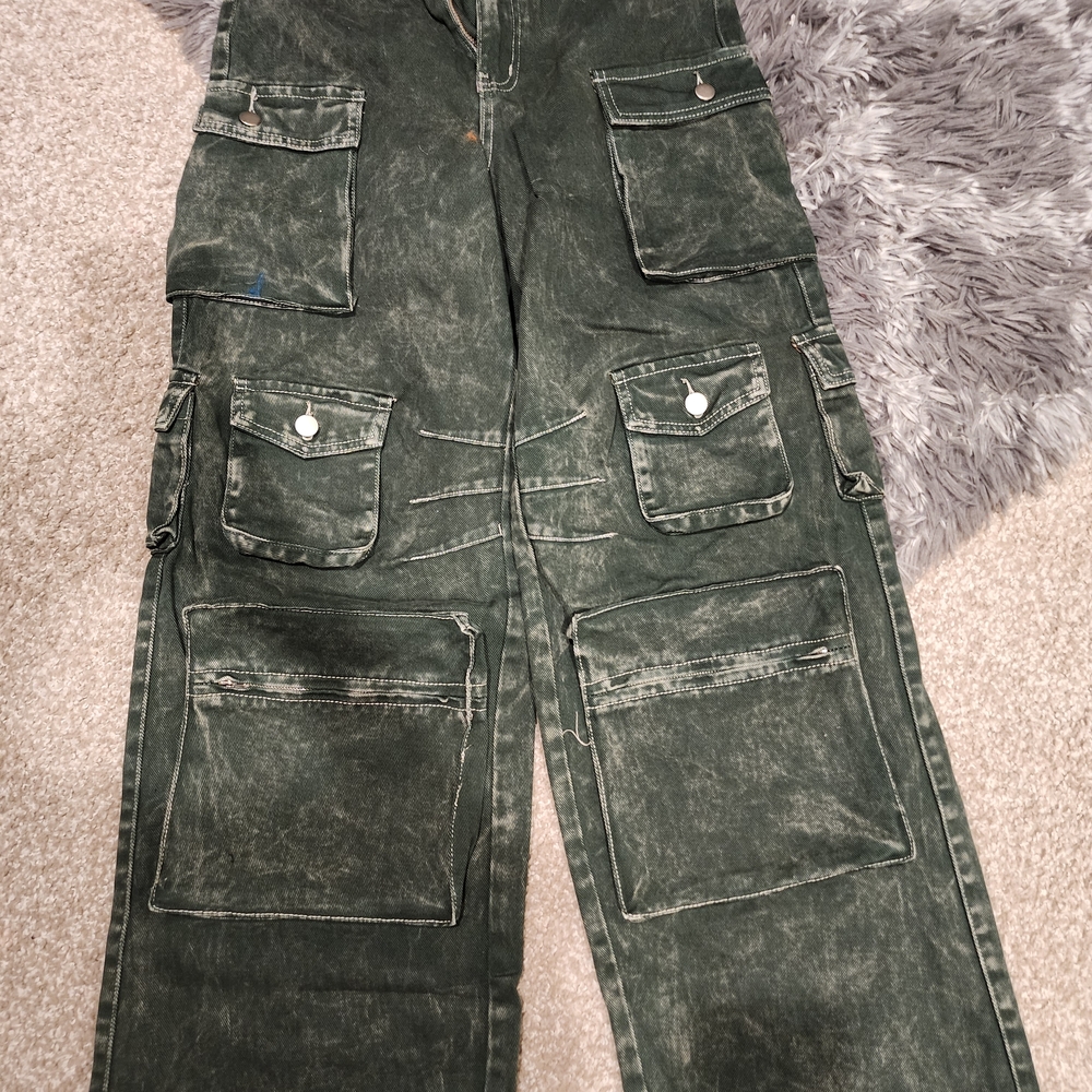Fashion Nova Dark Green Cargo Pants